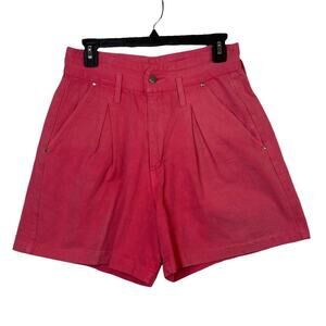 Gitano VTG 80's Barbie Pink Very High Rise Pleated 100% Cotton Shorts Size 10